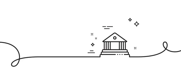 Ikona Budynku Sądu Ciągła Linia Lokami Znak Architektury Miasta Sąd — Wektor stockowy