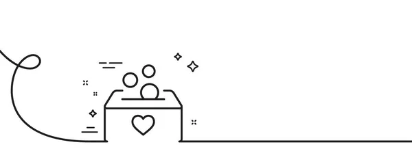 Spendenbox Line Symbol Kontinuierlich Eine Linie Mit Locke Spendenbox Schild — Stockvektor