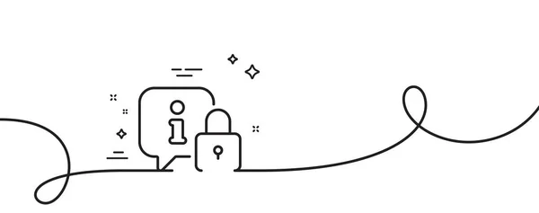 Εικονίδιο Γραμμής Κλειδώματος Συνεχής Μία Γραμμή Μπούκλα Προστατευόμενη Πινακίδα Πληροφοριών — Διανυσματικό Αρχείο