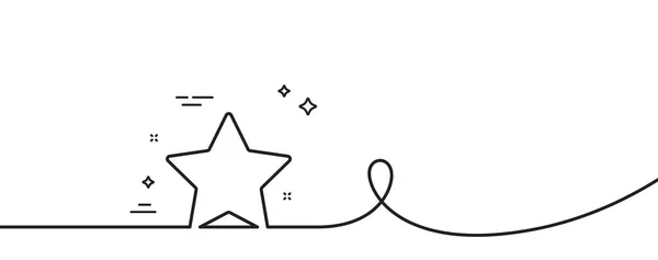 Значок Звездной Линии Непрерывная Одна Линия Кудряшками Лучший Знак Ранга — стоковый вектор
