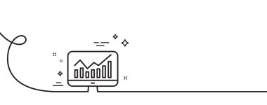 İstatistik çizgisi simgesi. Kıvrımlı tek bir çizgi. Veri analizi işareti. İş stratejisi. İstatistikler tek ana hatlı kurdele. Döngü eğrisi modeli. Vektör