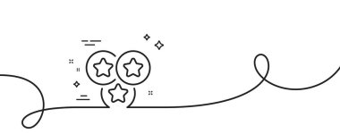 Yıldız çizgisi simgesi. Kıvrımlı tek bir çizgi. En iyi derecelendirme. Derecelendirme sembolü Yıldızlar tek şeritli. Döngü eğrisi modeli. Vektör