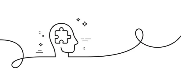 Symbolbild Für Die Mentale Rätselgrenze Kontinuierlich Eine Linie Mit Locke — Stockvektor