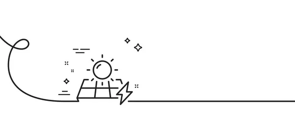 Значок Лінії Сонячних Панелей Безперервна Одна Лінія Завитком Електричний Знак — стоковий вектор