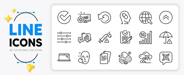 Filter Medical Analytics Co2 Gas Line Icons Set App Include — Stock Vector