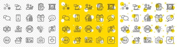 Esquema Smile Seo Idea Messenger Line Icons Pack Web Voting — Vector de stock