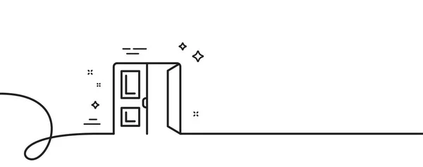 Εικονίδιο Γραμμής Πόρτας Συνεχής Μία Γραμμή Μπούκλα Πινακίδα Εισόδου Σύμβολο — Διανυσματικό Αρχείο
