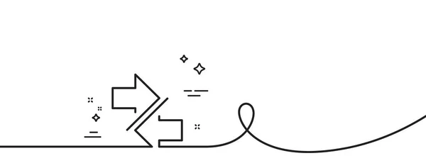 同步箭头线图标 连续一行与卷曲 通信箭头符号 导航指针标志 同步单一轮廓带 循环曲线模式 — 图库矢量图片