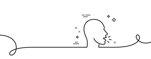 Піктограма Лінії Кашлю Безперервна Одна Лінія Завитком Симптом Коронавірусу Грип — стоковий вектор