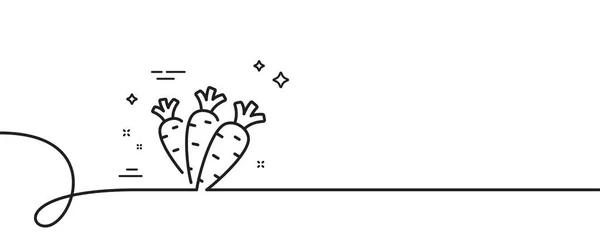 胡萝卜线图标 连续一行与卷曲 生态蔬菜标志 素食符号 胡萝卜单轮廓丝带 循环曲线模式 — 图库矢量图片