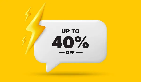 Percent Sale Speech Bubble Banner Power Energy Discount Offer Price — Stock Vector