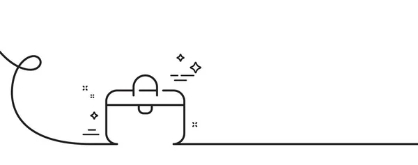 手提包线图标 连续一行与卷曲 手提行李标志 旅行手提包的标志 手提包单一轮廓带 循环曲线模式 — 图库矢量图片