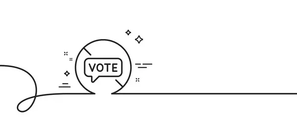 停止投票线图标 连续一行与卷曲 不要投票的标志 没有公共选举标志 停止投票单一轮廓带 循环曲线模式 — 图库矢量图片