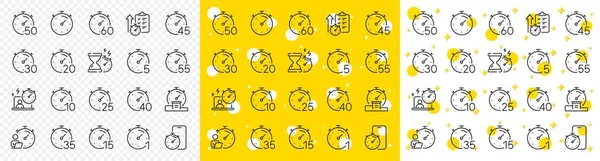 Sanduhr Uhr Und Stoppuhr Symbole Für Die Timerzeile Alarm Countdown — Stockvektor