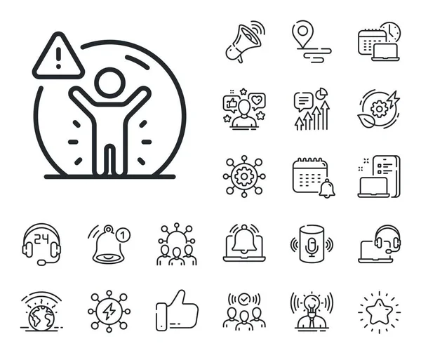 People Isolation Sign Place Location Technology Smart Speaker Outline Icons — Stock Vector