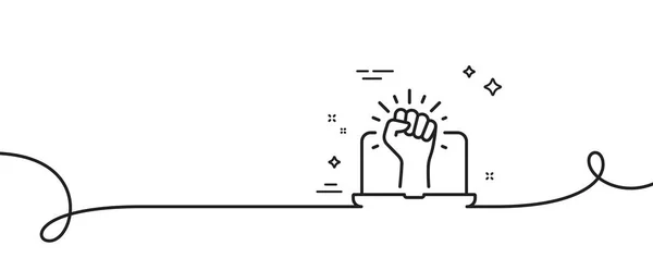 Empowerline Symbol Kontinuierlich Eine Linie Mit Locke Empowerment Zeichen Online — Stockvektor
