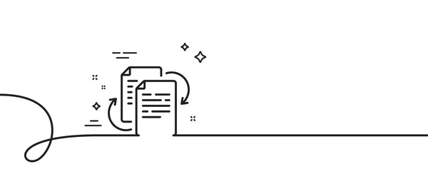 ドキュメントワークフローラインアイコン カールとの連続した1行 Docファイルのページサイン 官僚機構シンボル ビューロー シングル アウトライン リボン ループ曲線パターン ベクター — ストックベクタ