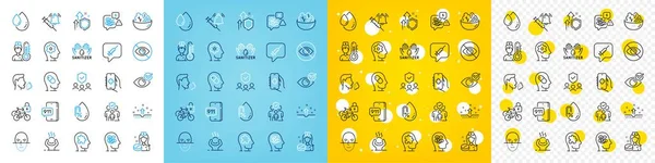 Vector Icons Set Salad People Insurance Stress Line Icons Pack — Stock Vector