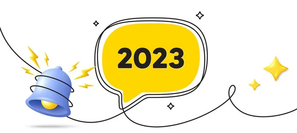2023 Yılı Ikonu Devamlı Çizgi Sanat Afişi Yıllık Etkinlik Tarihi — Stok Vektör