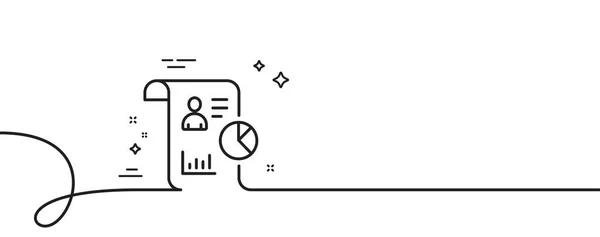 报告行图标 连续一行与卷曲 商业管理标志 雇员统计符号 报告单一大纲带 循环曲线模式 — 图库矢量图片