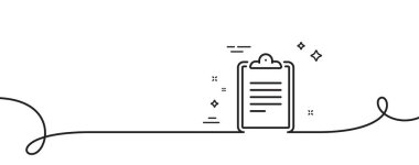 Pano belge satırı simgesi. Kıvrımlı tek bir çizgi. Anlaşma belgesi. Anket kayıt sembolü. Pano tek ana hatlı kurdele. Döngü eğrisi modeli. Vektör