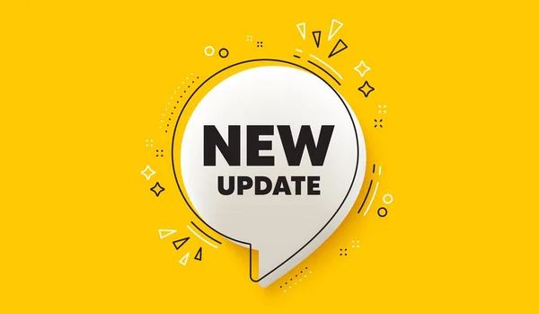 Neues Update Symbol Sprechblase Gelbes Banner Sonderangebotsschild Wichtige Informationen Vorhanden — Stockvektor