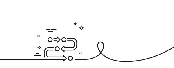 Ikona Linii Metodologii Ciągła Linia Lokami Znak Procesu Rozwoju Symbol — Wektor stockowy
