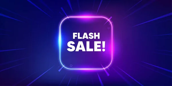 Značka Flash Sale Banner Neonového Rámečku Speciální Nabídková Cena Symbol — Stockový vektor
