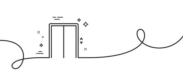 Ref Line Icon Непрерывная Одна Линия Кудряшками Знак Лифта Транспорт — стоковый вектор