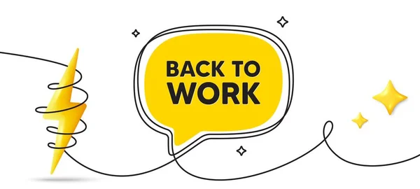 Back Work Tag Continuous Line Art Banner Job Offer End — Stock Vector