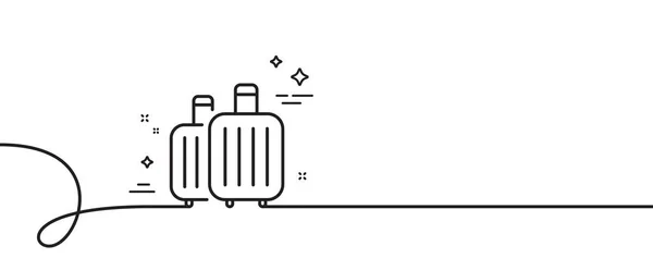 Gepäckband Symbol Kontinuierlich Eine Linie Mit Locke Reisegepäckzeichen Reisetaschen Anspruch — Stockvektor