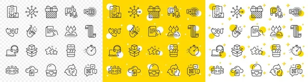 Outline 360 Degree Star Scarf Line Icons Pack Web Survey — Stock Vector