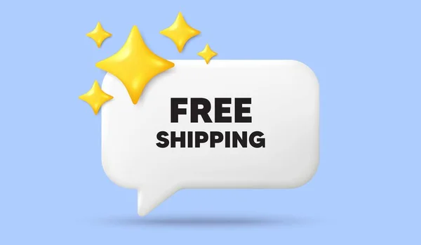Free Shipping Tag Speech Bubble Banner Stars Delivery Included Sign — Stock Vector