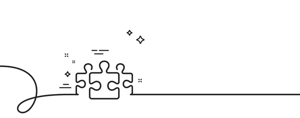 Puzzle Piezas Icono Línea Continuo Una Línea Con Rizo Jigsaw — Archivo Imágenes Vectoriales