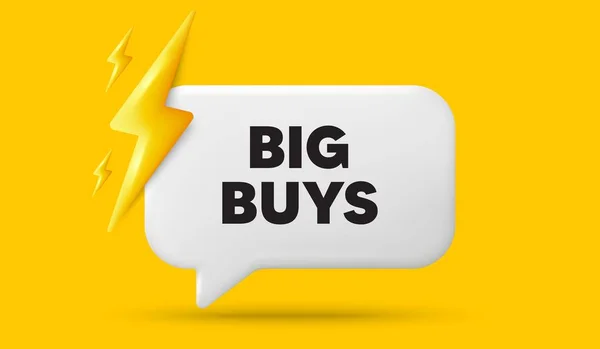 Big Buys Tag Speech Bubble Banner Power Energy Special Offer — Stock Vector