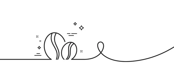 Ligne Grains Café Icône Continu Une Ligne Avec Boucle Panneau — Image vectorielle