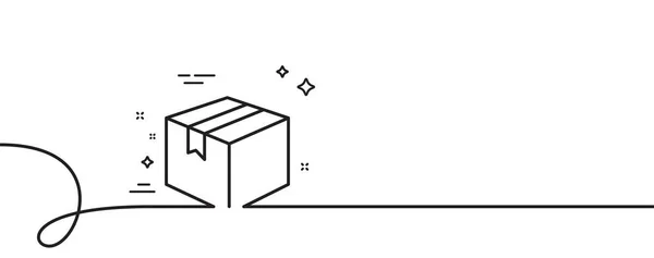 Εικονίδιο Γραμμής Κουτιού Συνεχής Μία Γραμμή Μπούκλα Πινακίδα Παράδοσης Σύμβολο — Διανυσματικό Αρχείο