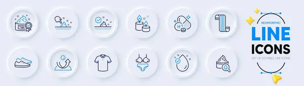 Skin Care Shirt Sun Protection Line Icons Web App Pack — Stock Vector