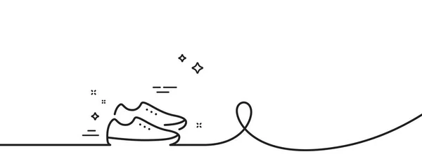 鞋线图标 连续一行与卷曲 运动鞋标志 时尚运动鞋的象征 鞋带单一轮廓 循环曲线模式 — 图库矢量图片