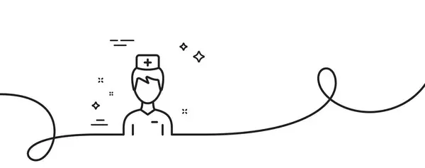 Εικονίδιο Γραμμής Γιατρού Συνεχής Μία Γραμμή Μπούκλα Σημάδι Φαρμάκων Σύμβολο — Διανυσματικό Αρχείο