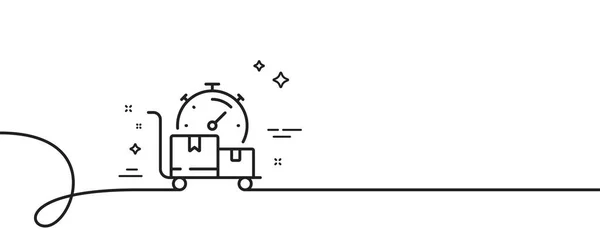 高速配信ラインアイコン カールとの連続した1行 移動サービスサイン 輸送シンボルについて 速い配達単一の輪郭のリボン ループ曲線パターン ベクター — ストックベクタ