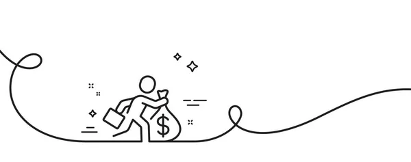 Icône Ligne Salariale Continu Une Ligne Avec Boucle Les Salaires — Image vectorielle