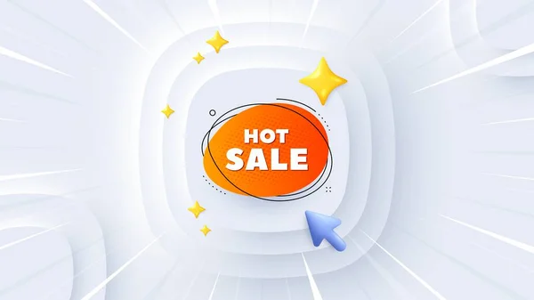 Hot Sale Banner Neumorphic Offer Banner Poster Discount Sticker Shape — Stock Vector