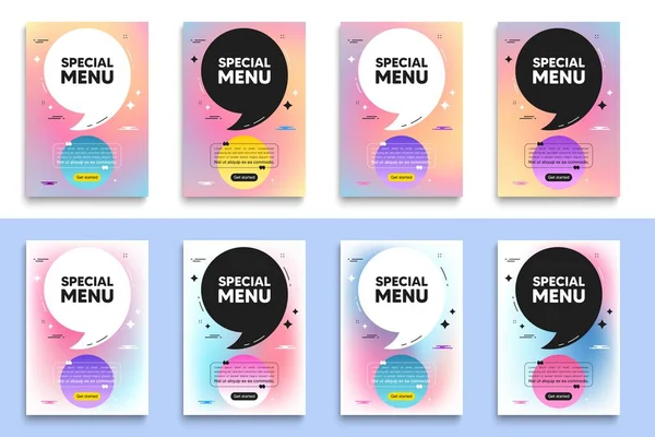 Speciale Menukaart Affiche Met Citaat Keuken Voedsel Aanbod Restaurant Menu — Stockvector