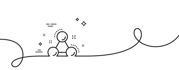 Icône Ligne Molécule Chimie Continu Une Ligne Avec Boucle Signe — Image vectorielle