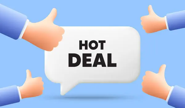 Schlagwort Hot Deal Sprechblasenbanner Mit Ähnlichen Händen Preisschild Für Sonderangebote — Stockvektor