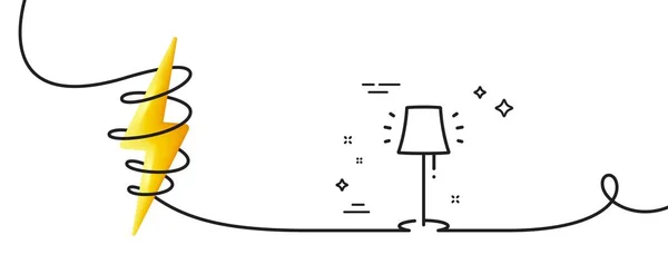 Stå Lamplinjen Ikonen Kontinuerlig Linje Med Curl Golvljusskylt Inredningen Belyser — Stock vektor