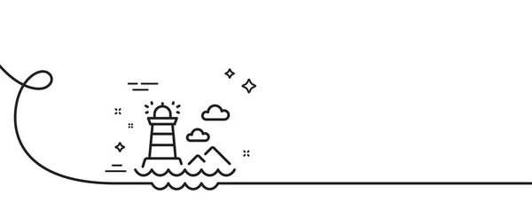Ikona Linii Latarni Morskiej Ciągła Linia Lokami Sygnał Wieży Symbol — Wektor stockowy