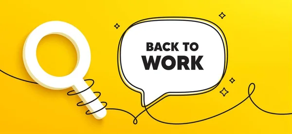 Back Work Tag Continuous Line Chat Banner Job Offer End — Stock Vector