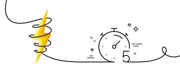 Cronometru Minute Linie Pictogramă Linie Continuă Curl Semnul Timp Cronometrului — Vector de stoc
